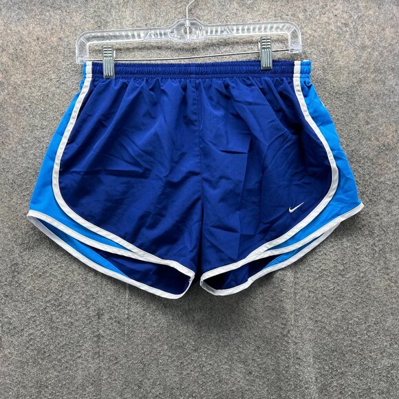 Nike Shorts Womens Medium Blue Dri-Fit Running Athletic Activewear Knit Lined - Picture 1 of 9